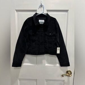 OLD NAVY NWT Black Collar Button Up Super Soft Jacket With Pockets SIZE MEDIUM 8